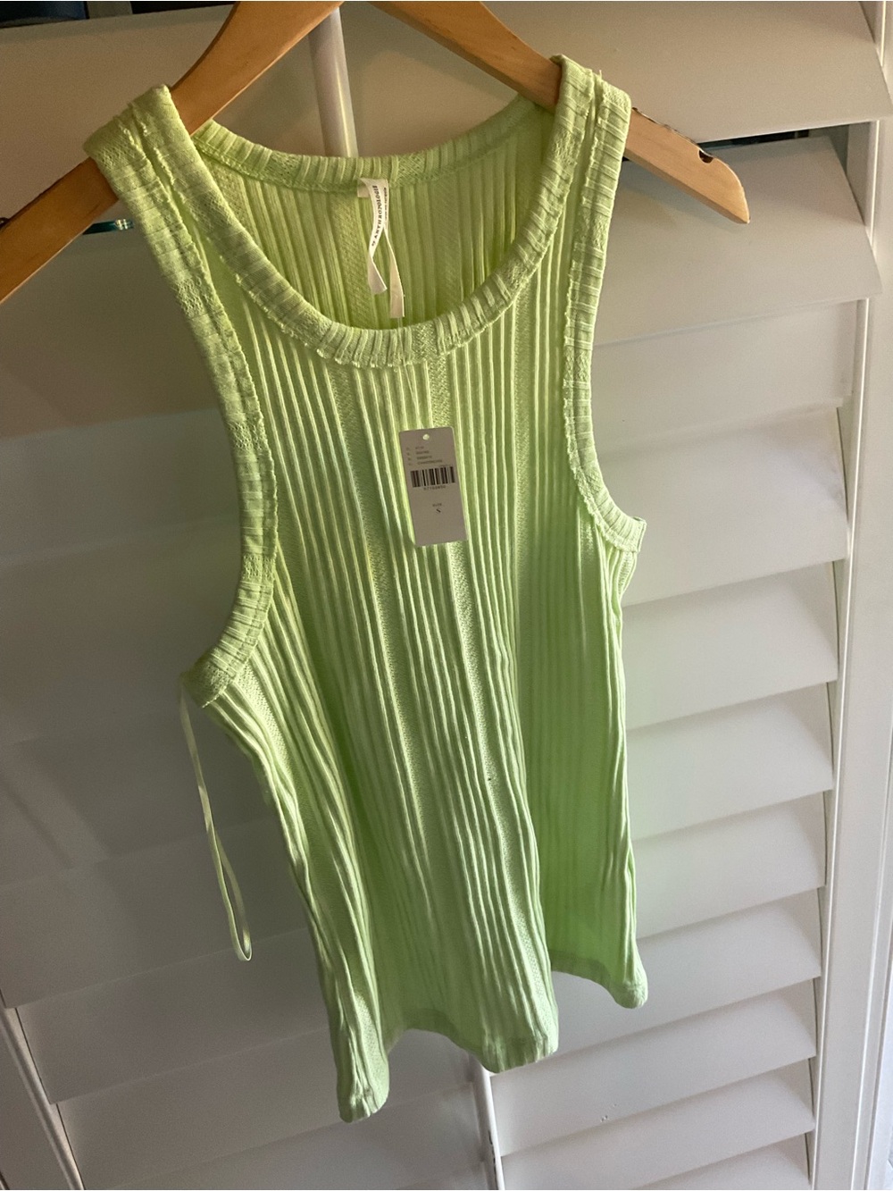 Maeve Light Lime Ribbed Tank Top NWT